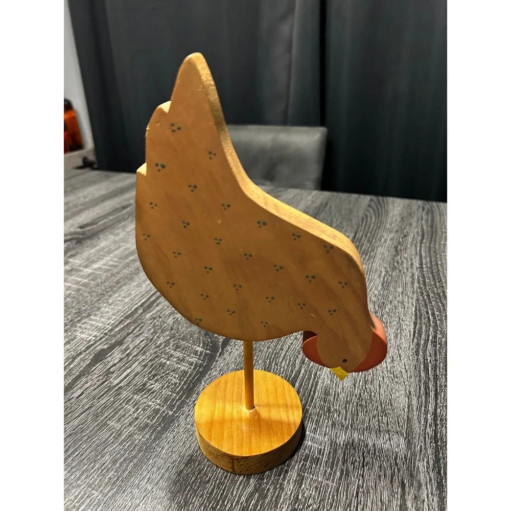 Vintage Hand-Painted Wooden Chicken & Swan Primitive‎ Folk Art Figurines Farm